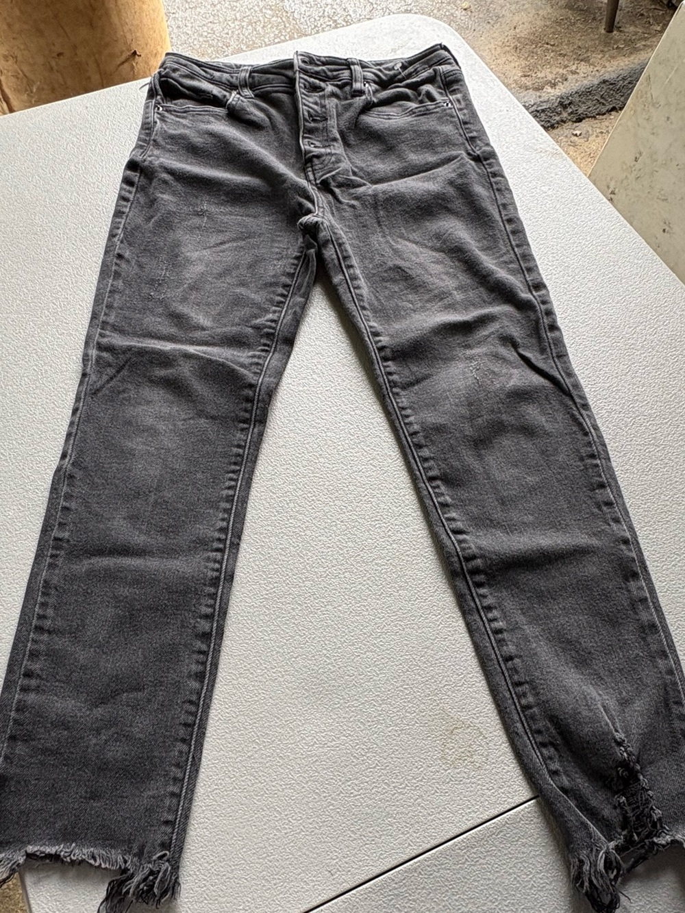 iris Women's Black Skinny Jeans with Raw Hem